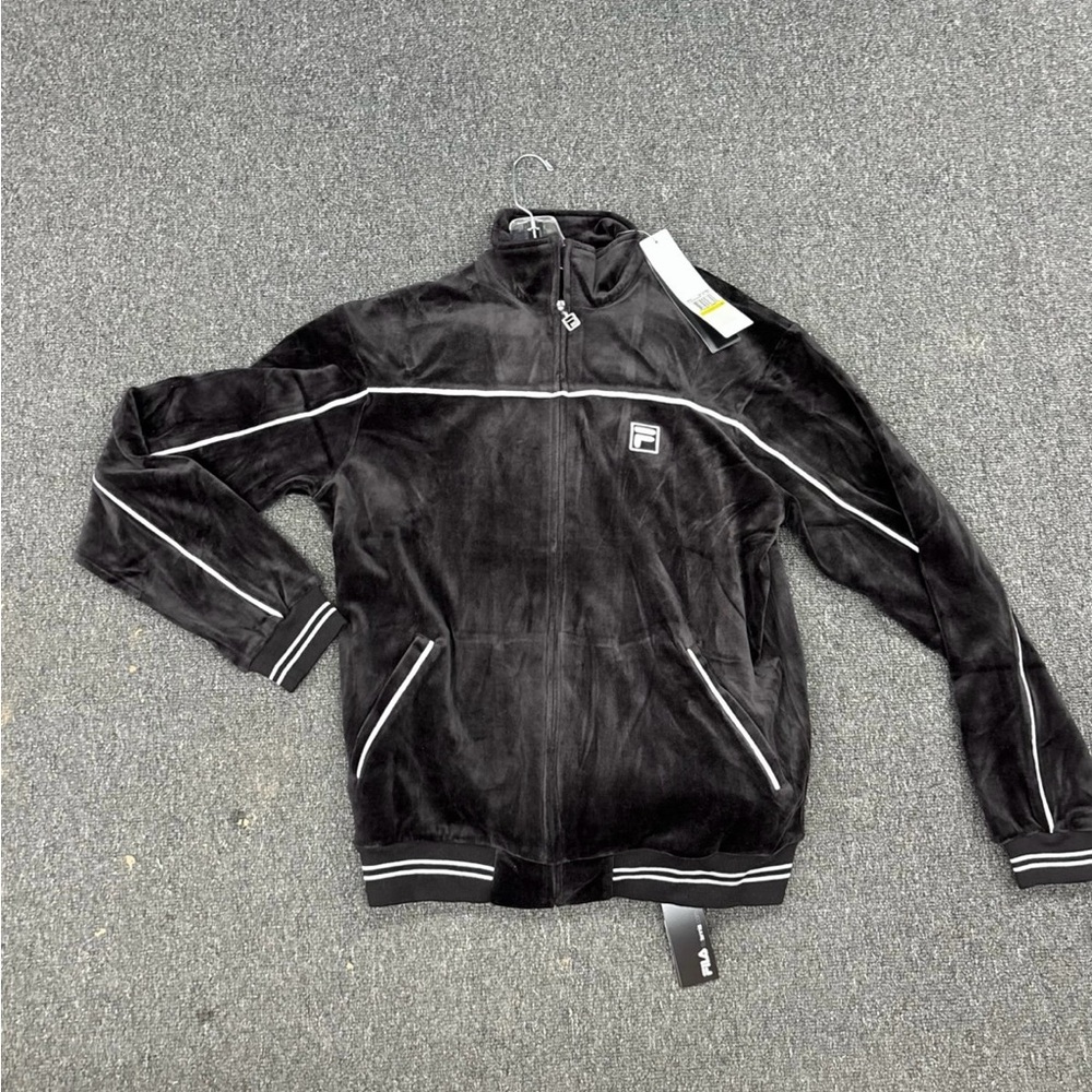 Vintage 90’s Fila Men's Black Velour Tracksuit Size Medium - Picture 2 of 10